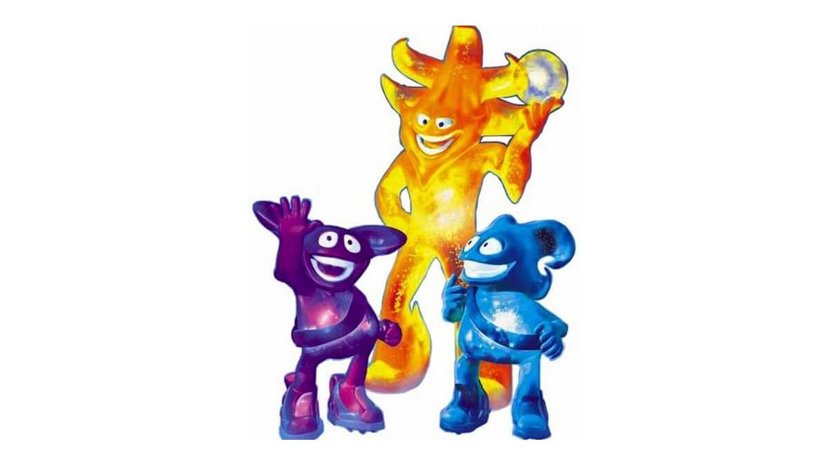 Nik, Kaz & Ato, mascottes 2002